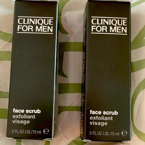 2 TWO Clinique For Men Face Scrub .5oz | 15 ml Travel Size 1oz Total - Brand New